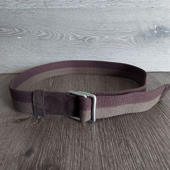 Banana Republic Two Tone Canvas Belt Solid Brass  41.5in Long - Picture 1 of 5